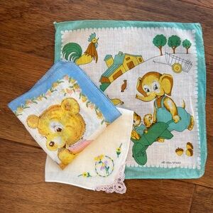 Vintage Animal Print Handkerchief Set of 3
